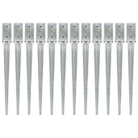 vidaXL Estacas de enterrar 2 pcs 7x7x75 cm aço galvanizado prateado