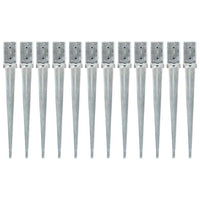 vidaXL Estacas de enterrar 2 pcs 7x7x75 cm aço galvanizado prateado