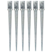 vidaXL Estacas de enterrar 2 pcs 7x7x75 cm aço galvanizado prateado