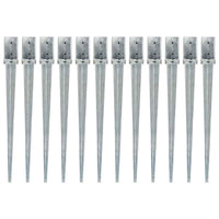 vidaXL Estacas de enterrar 2 pcs 7x7x75 cm aço galvanizado prateado