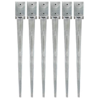 vidaXL Estacas de enterrar 2 pcs 7x7x75 cm aço galvanizado prateado