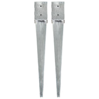 vidaXL Estacas de enterrar 2 pcs 7x7x75 cm aço galvanizado prateado