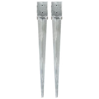 vidaXL Estacas de enterrar 2 pcs 7x7x75 cm aço galvanizado prateado