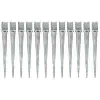 vidaXL Estacas de enterrar 2 pcs 7x7x75 cm aço galvanizado prateado