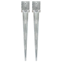 vidaXL Estacas de enterrar 2 pcs 7x7x75 cm aço galvanizado prateado
