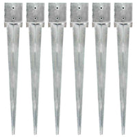 vidaXL Estacas de enterrar 2 pcs 7x7x75 cm aço galvanizado prateado