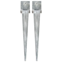 vidaXL Estacas de enterrar 2 pcs 7x7x75 cm aço galvanizado prateado