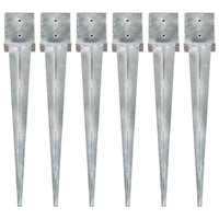 vidaXL Estacas de enterrar 2 pcs 7x7x75 cm aço galvanizado prateado