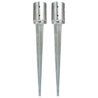 vidaXL Estacas de enterrar 2 pcs 8x61 cm aço galvanizado prateado
