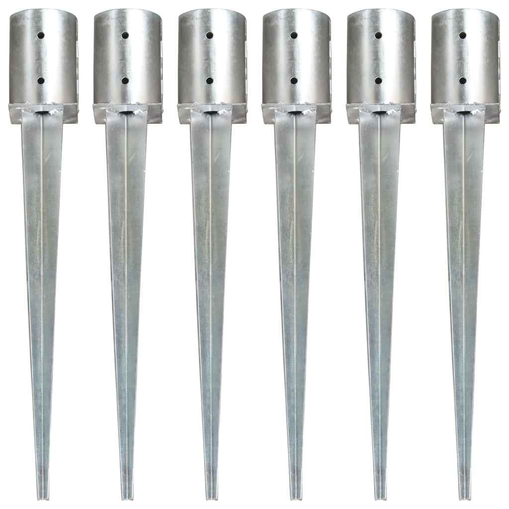 vidaXL Estacas de enterrar 2 pcs 8x61 cm aço galvanizado prateado