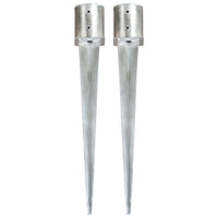 vidaXL Estacas de enterrar 2 pcs 8x61 cm aço galvanizado prateado