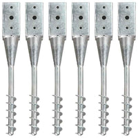 vidaXL Estacas de enterrar 2 pcs 7x7x56 cm aço galvanizado prateado