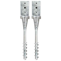 vidaXL Estacas de enterrar 2 pcs 7x7x56 cm aço galvanizado prateado