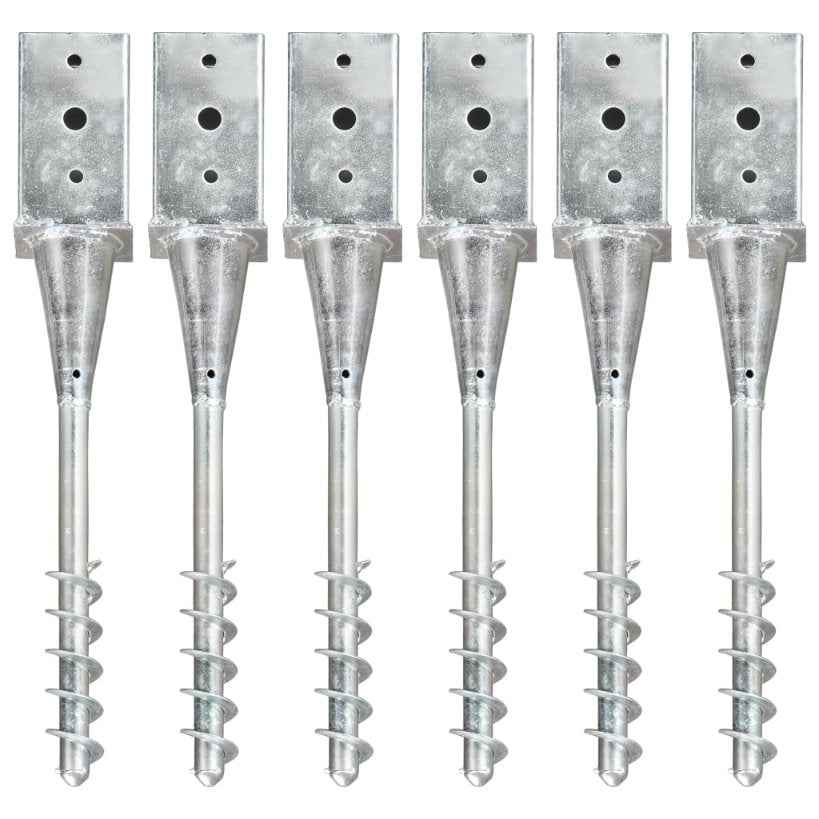 vidaXL Estacas de enterrar 2 pcs 7x7x56 cm aço galvanizado prateado