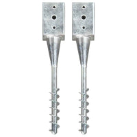 vidaXL Estacas de enterrar 2 pcs 7x7x56 cm aço galvanizado prateado