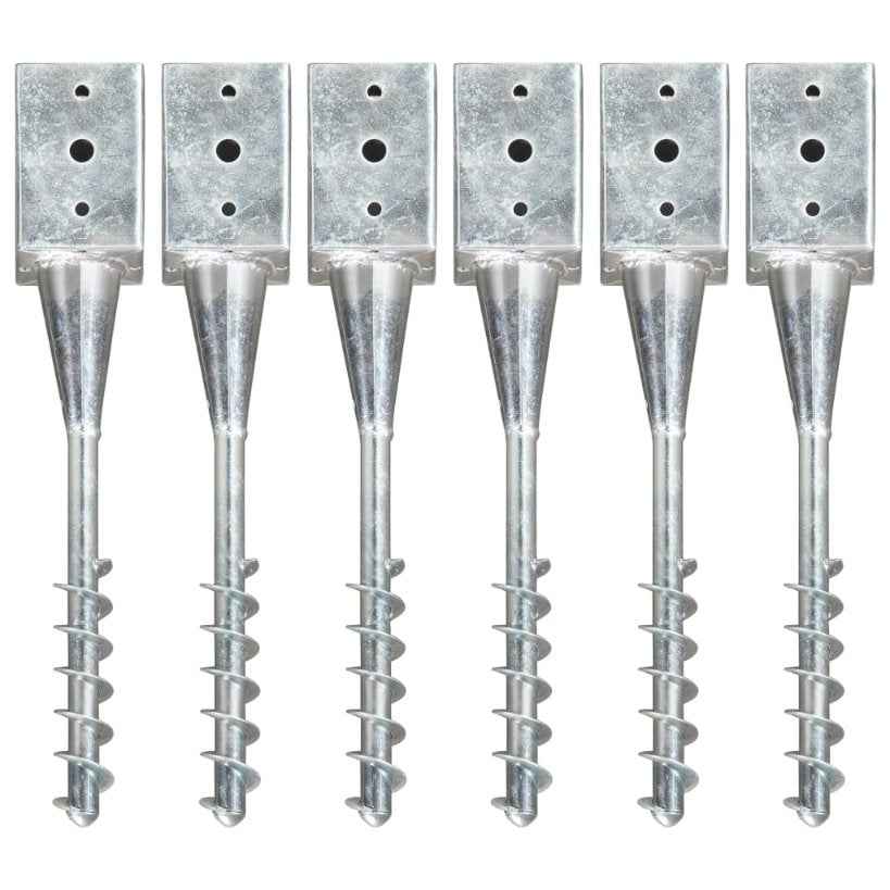 vidaXL Estacas de enterrar 2 pcs 7x7x56 cm aço galvanizado prateado