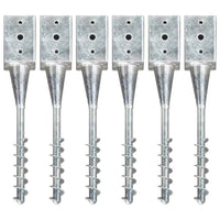 vidaXL Estacas de enterrar 2 pcs 7x7x56 cm aço galvanizado prateado