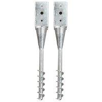 vidaXL Estacas de enterrar 2 pcs 7x7x56 cm aço galvanizado prateado