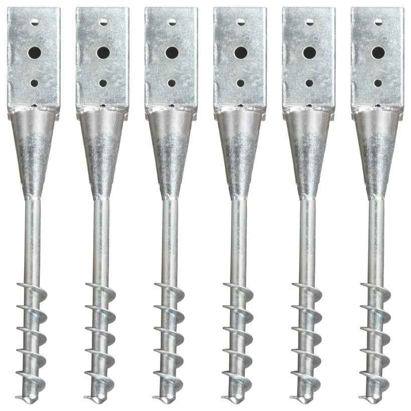 vidaXL Estacas de enterrar 2 pcs 7x7x56 cm aço galvanizado prateado