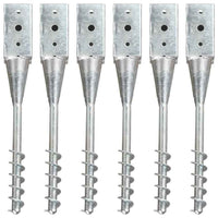 vidaXL Estacas de enterrar 2 pcs 7x7x56 cm aço galvanizado prateado