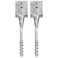 vidaXL Estacas de enterrar 2 pcs 7x7x56 cm aço galvanizado prateado