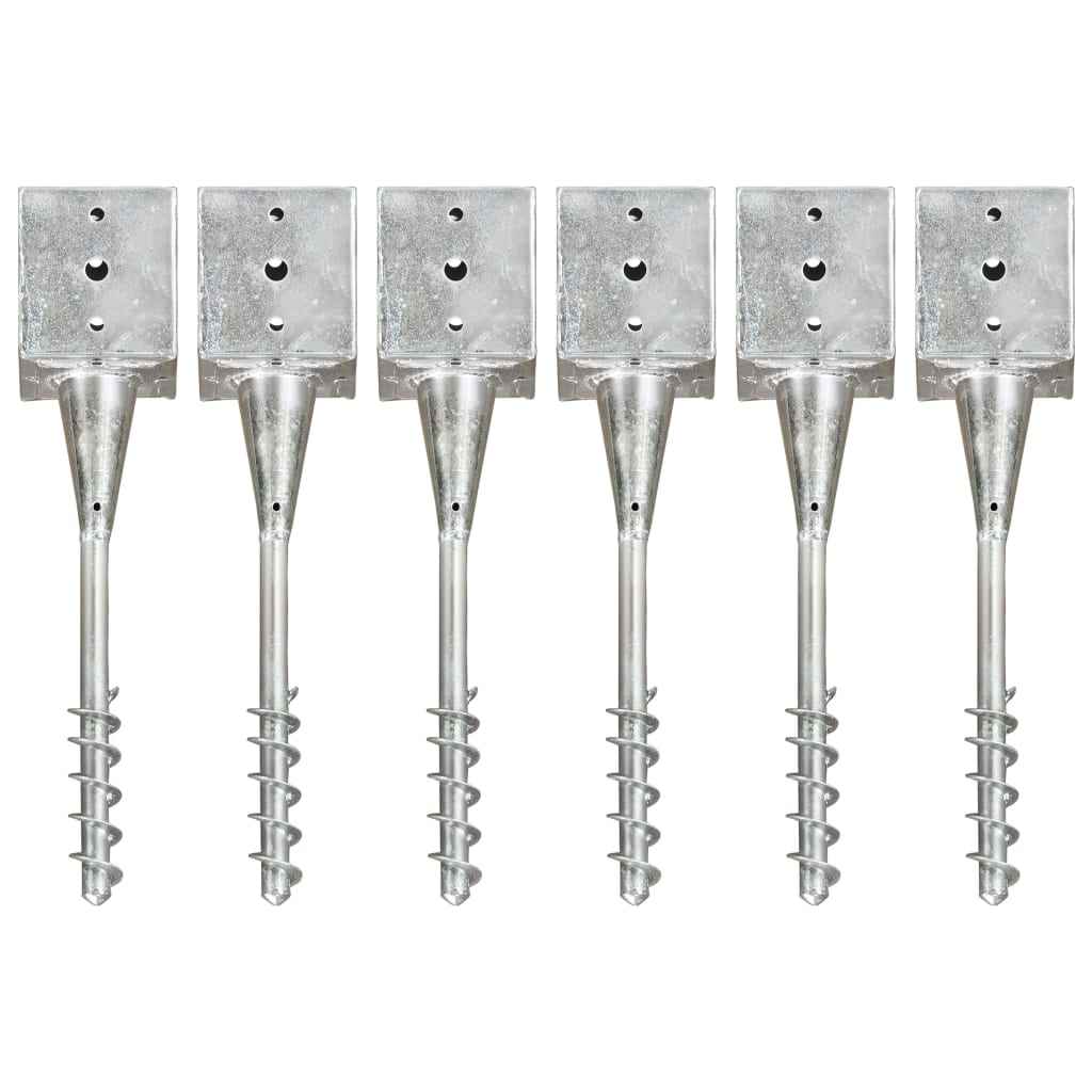 vidaXL Estacas de enterrar 2 pcs 7x7x56 cm aço galvanizado prateado