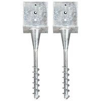 vidaXL Estacas de enterrar 2 pcs 7x7x56 cm aço galvanizado prateado