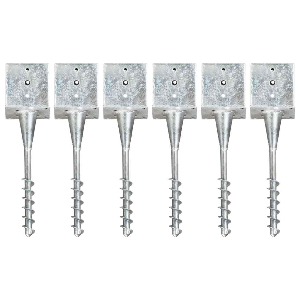 vidaXL Estacas de enterrar 2 pcs 7x7x56 cm aço galvanizado prateado