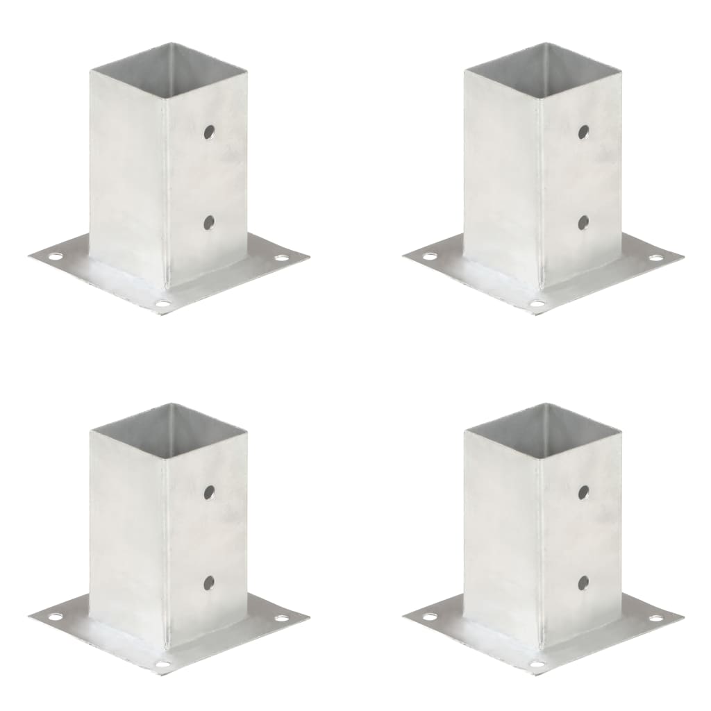 vidaXL Suportes para postes 4 pcs metal galvanizado 71 mm