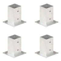 vidaXL Suportes para postes 4 pcs metal galvanizado 71 mm