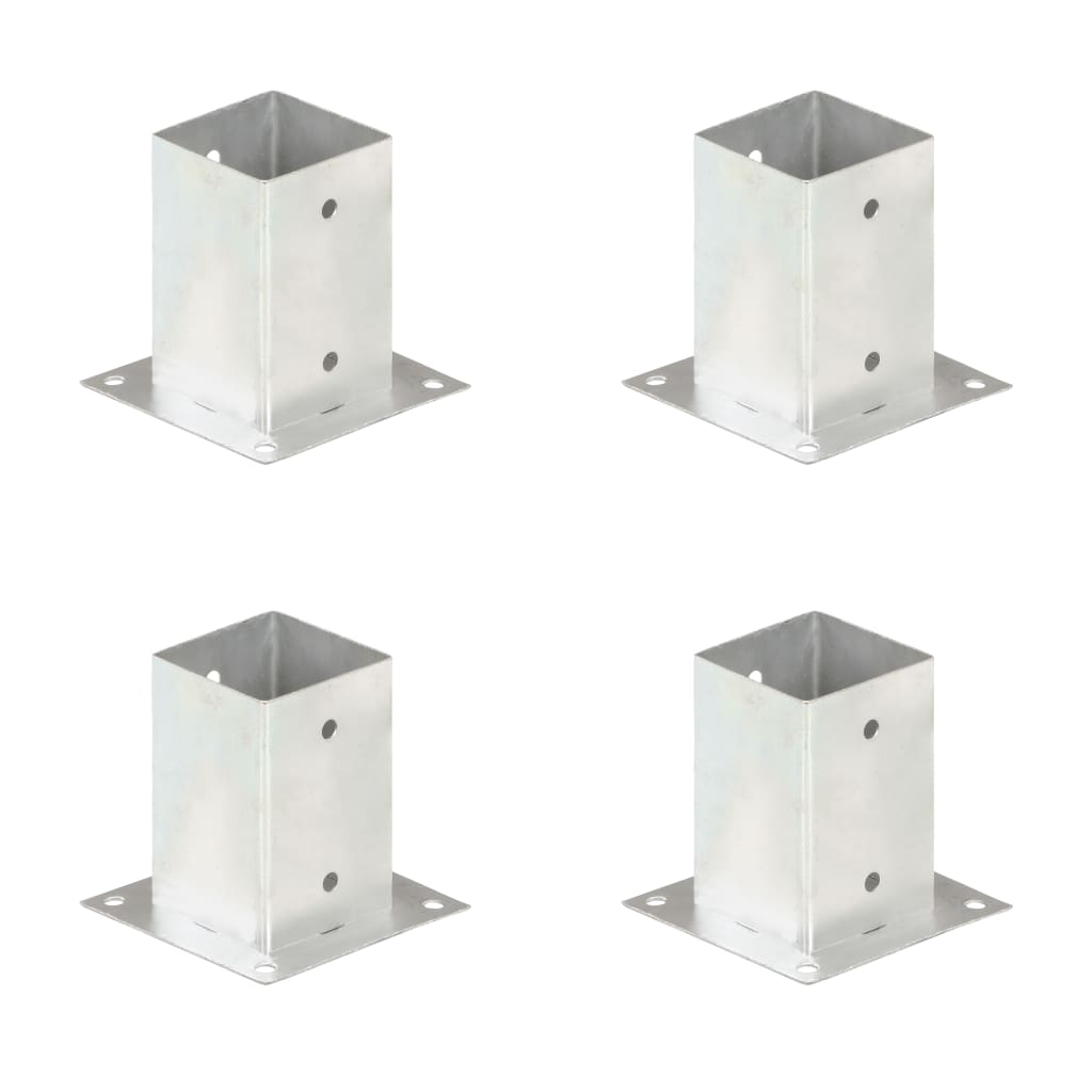 vidaXL Suportes para postes 4 pcs metal galvanizado 71 mm
