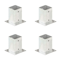 vidaXL Suportes para postes 4 pcs metal galvanizado 71 mm