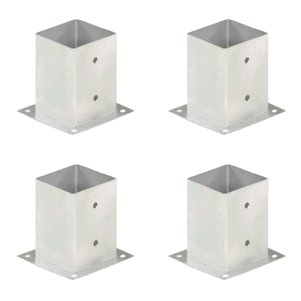 vidaXL Suportes para postes 4 pcs metal galvanizado 71 mm