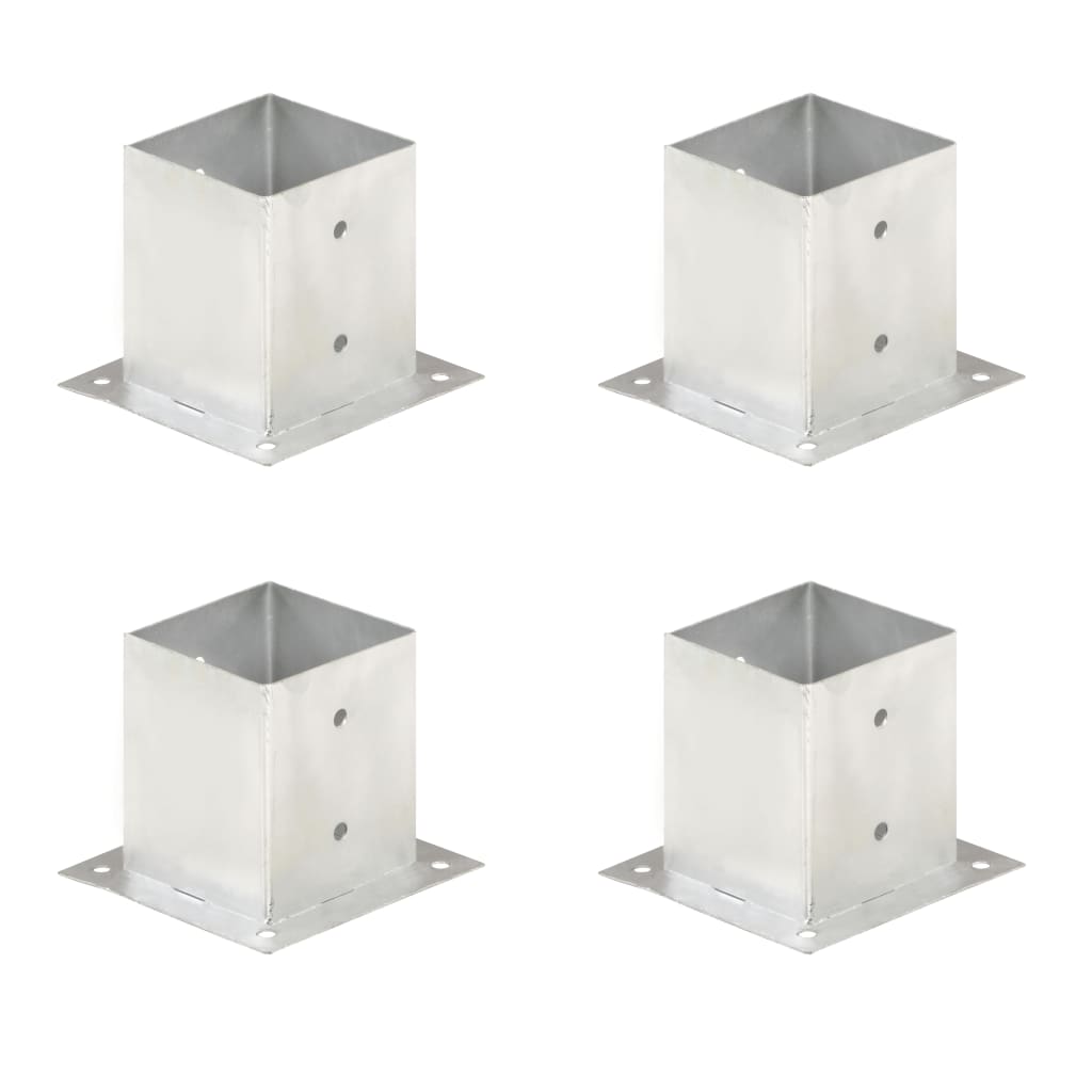 vidaXL Suportes para postes 4 pcs metal galvanizado 71 mm