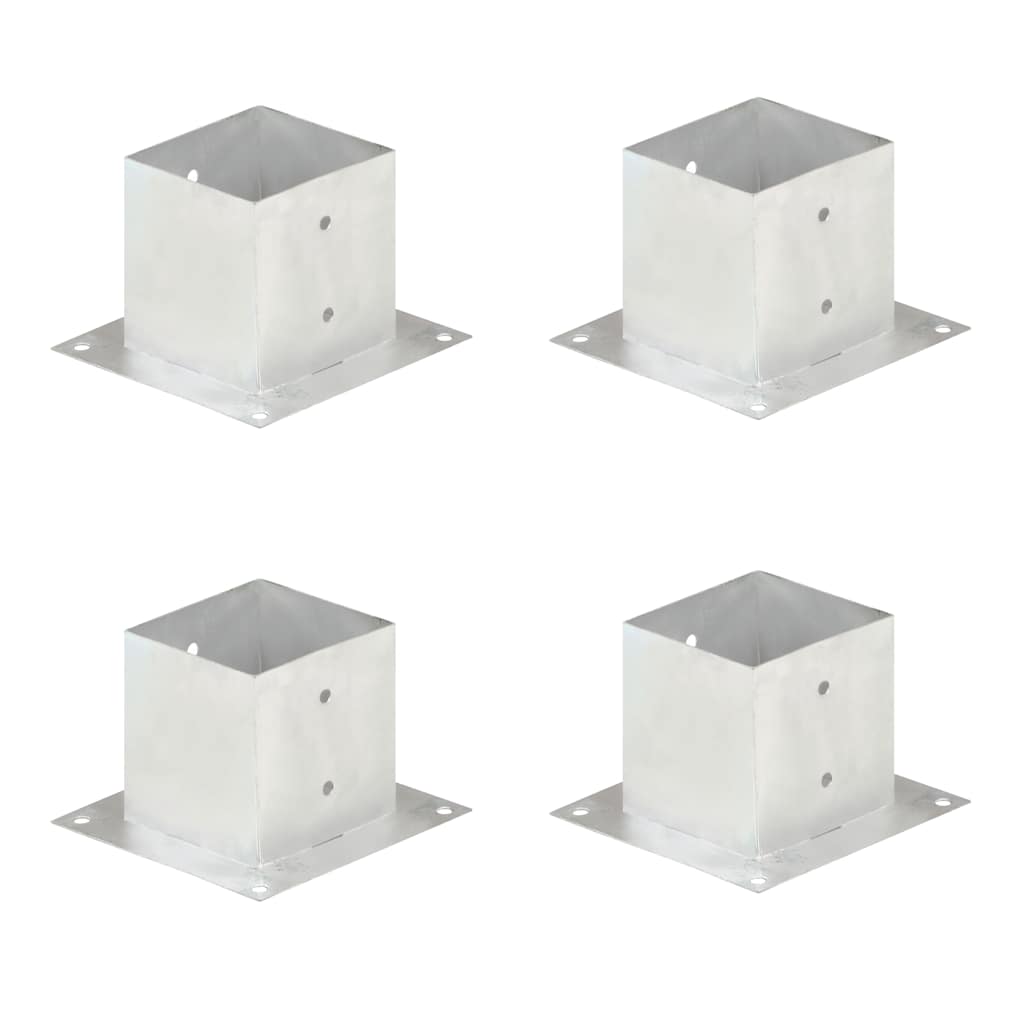 vidaXL Suportes para postes 4 pcs metal galvanizado 71 mm
