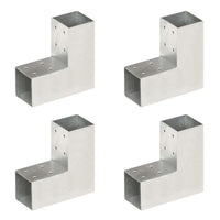vidaXL Base para poste em forma de L 71x71 mm metal galvanizado