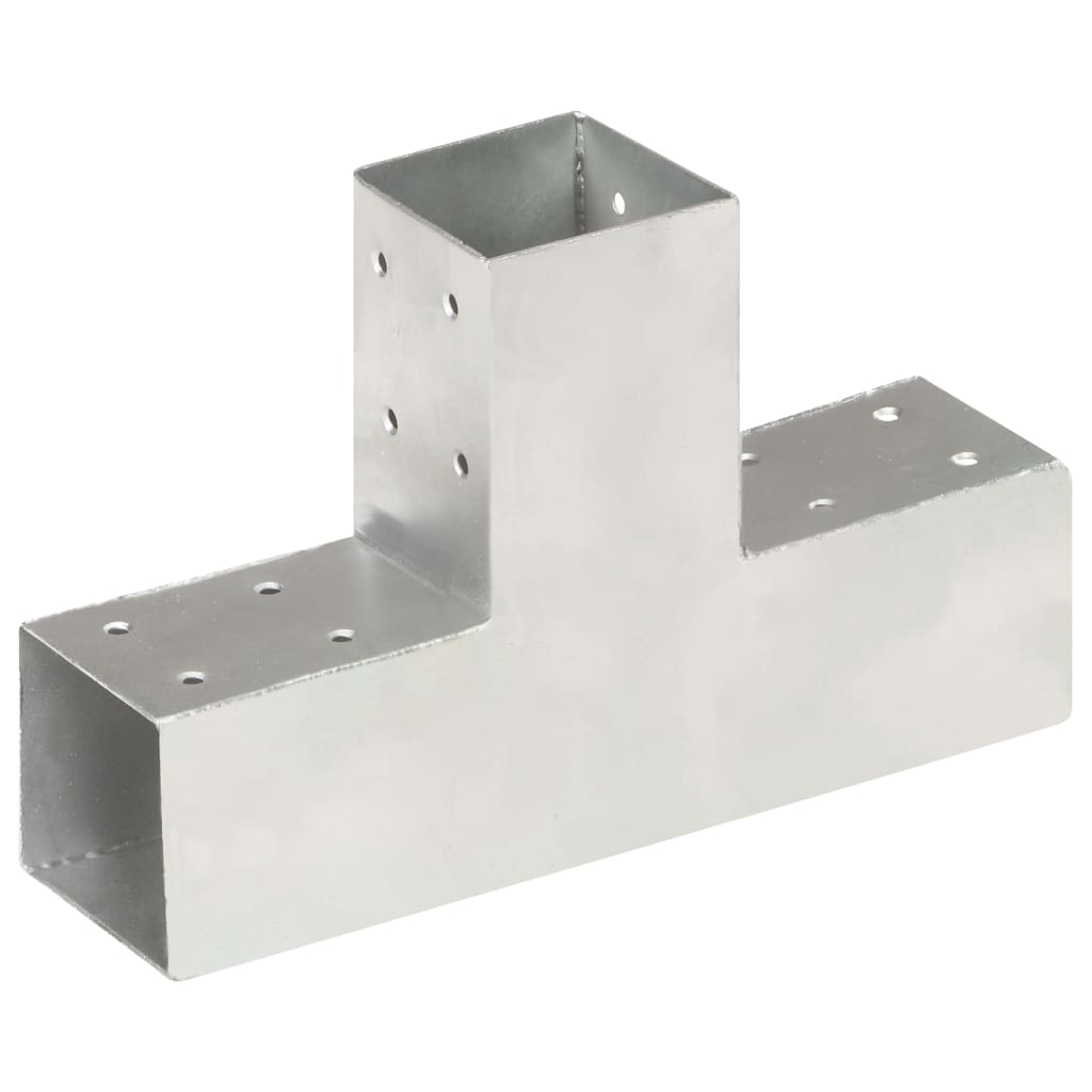 vidaXL Base para poste em forma de L 71x71 mm metal galvanizado