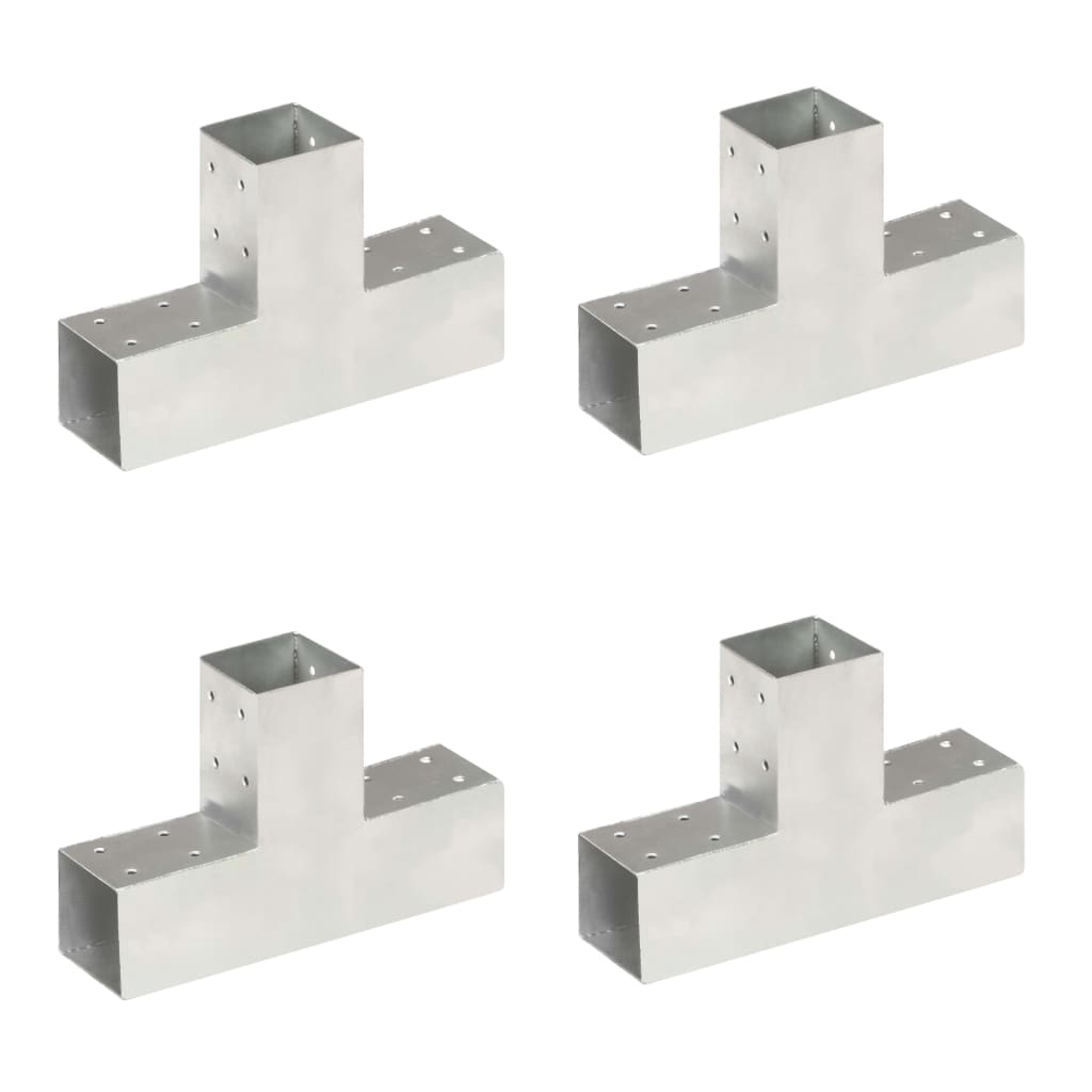 vidaXL Base para poste em forma de L 71x71 mm metal galvanizado