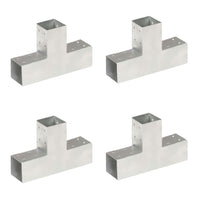 vidaXL Base para poste em forma de L 71x71 mm metal galvanizado