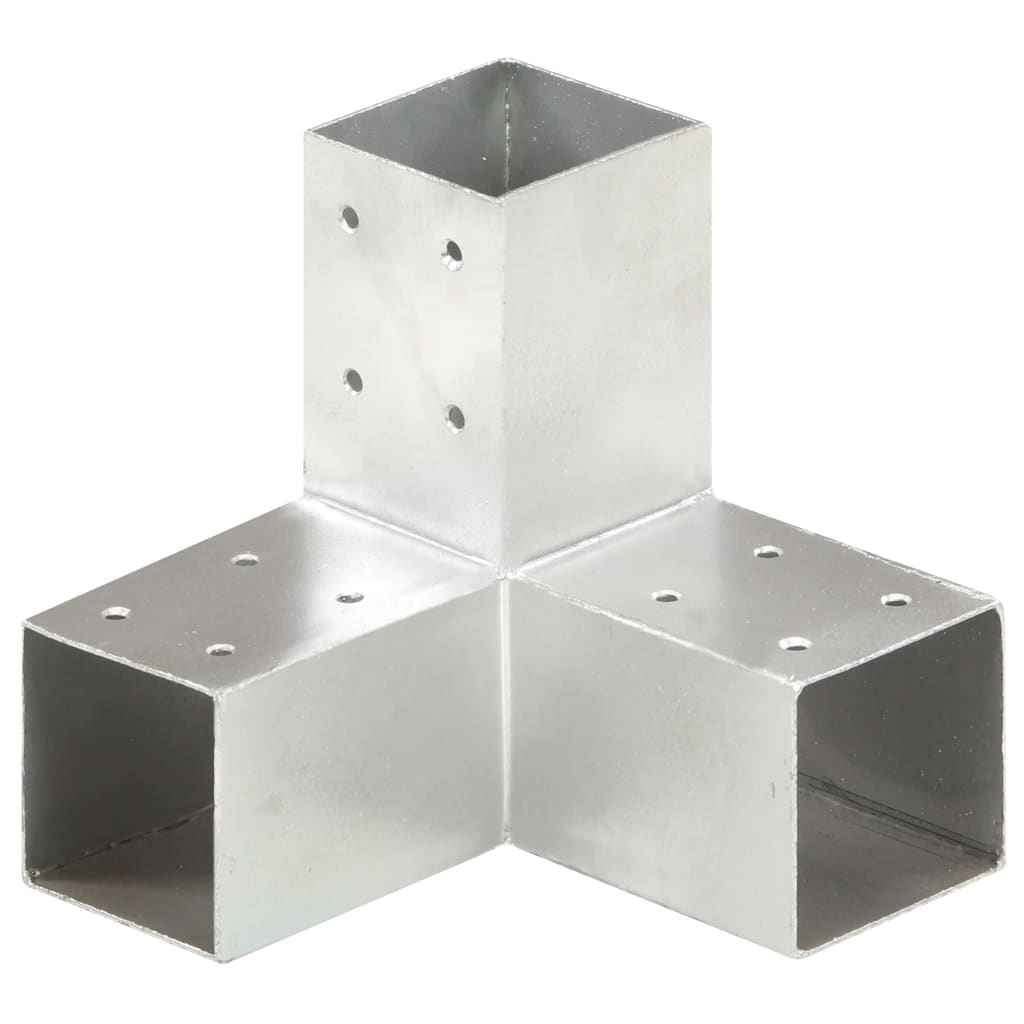 vidaXL Base para poste em forma de L 71x71 mm metal galvanizado