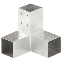 vidaXL Base para poste em forma de L 71x71 mm metal galvanizado