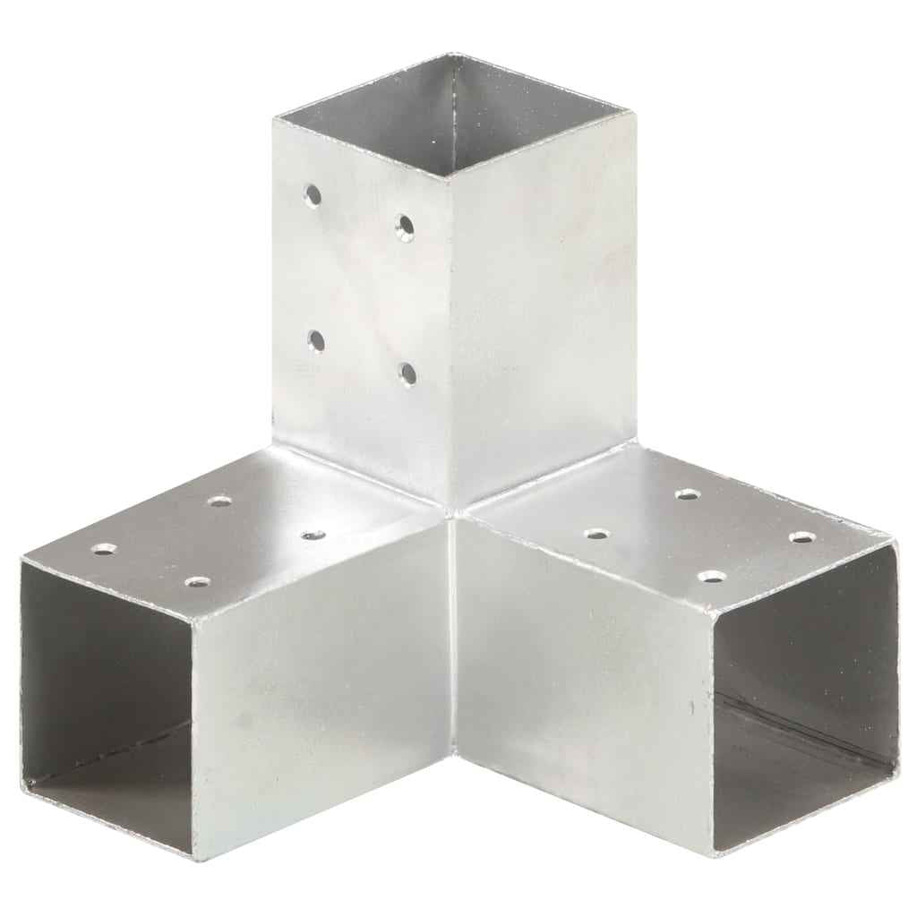 vidaXL Base para poste em forma de L 71x71 mm metal galvanizado