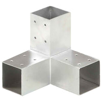 vidaXL Base para poste em forma de L 71x71 mm metal galvanizado