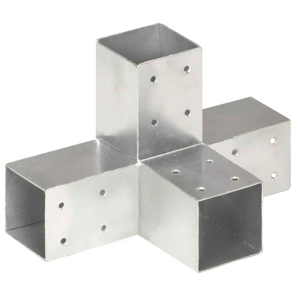 vidaXL Base para poste em forma de L 71x71 mm metal galvanizado