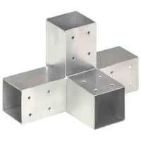 vidaXL Base para poste em forma de L 71x71 mm metal galvanizado