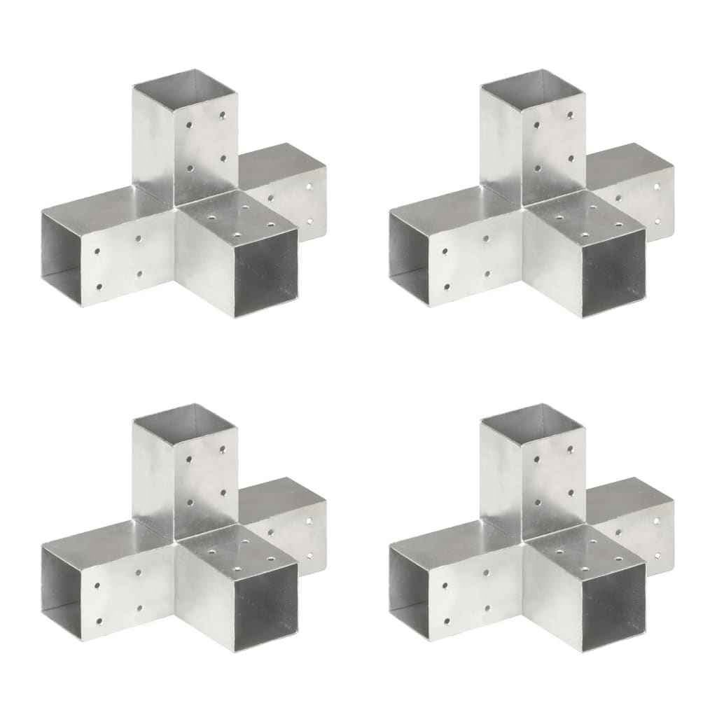 vidaXL Base para poste em forma de L 71x71 mm metal galvanizado