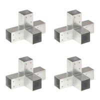 vidaXL Base para poste em forma de L 71x71 mm metal galvanizado
