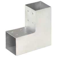 vidaXL Base para poste em forma de L 71x71 mm metal galvanizado