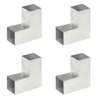 vidaXL Base para poste em forma de L 71x71 mm metal galvanizado