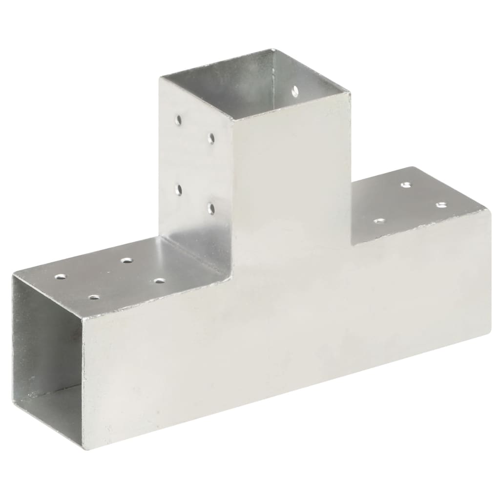 vidaXL Base para poste em forma de L 71x71 mm metal galvanizado